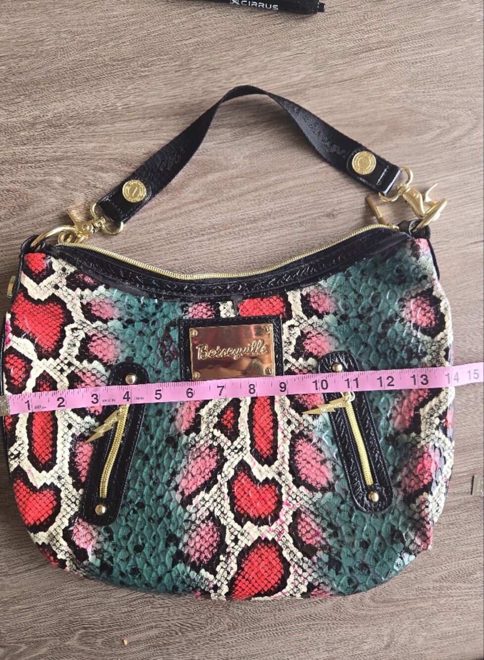 VINTAGE Betseyville by Betsey Johnson Neon Snakeskin Hobo Bag ⚡️ - Picture 11 of 13